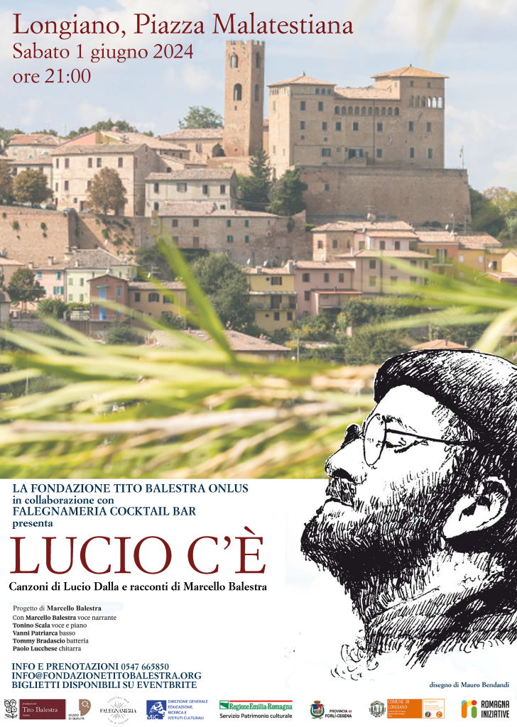 Locandina Lucio C'è - Canzoni di Lucio Dalla e racconti di Marcello Balestra - 1 giugno 2024